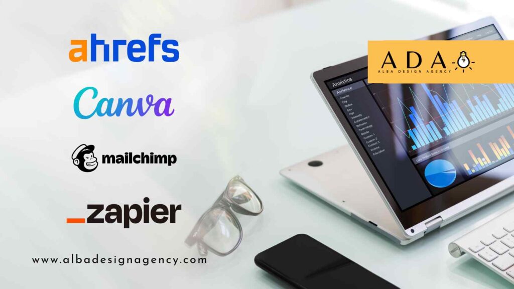 ahrefs, canva, mailchimp, zapier